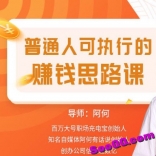 vfe2----阿何《普通人可执行的赚钱思路课》十二讲