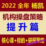 杨凯2022年1-12月机构操盘策略实战提升篇高级课教程