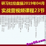 研习社控盘猫2019年04月实战营视频课程23节