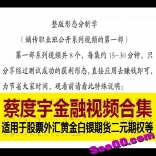 蔡度宇金融视频合集适用于股票外汇黄金白银期货二元期权等