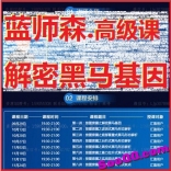 vf97----蓝师森2017年9-11月解密黑马基因高级课视频教程